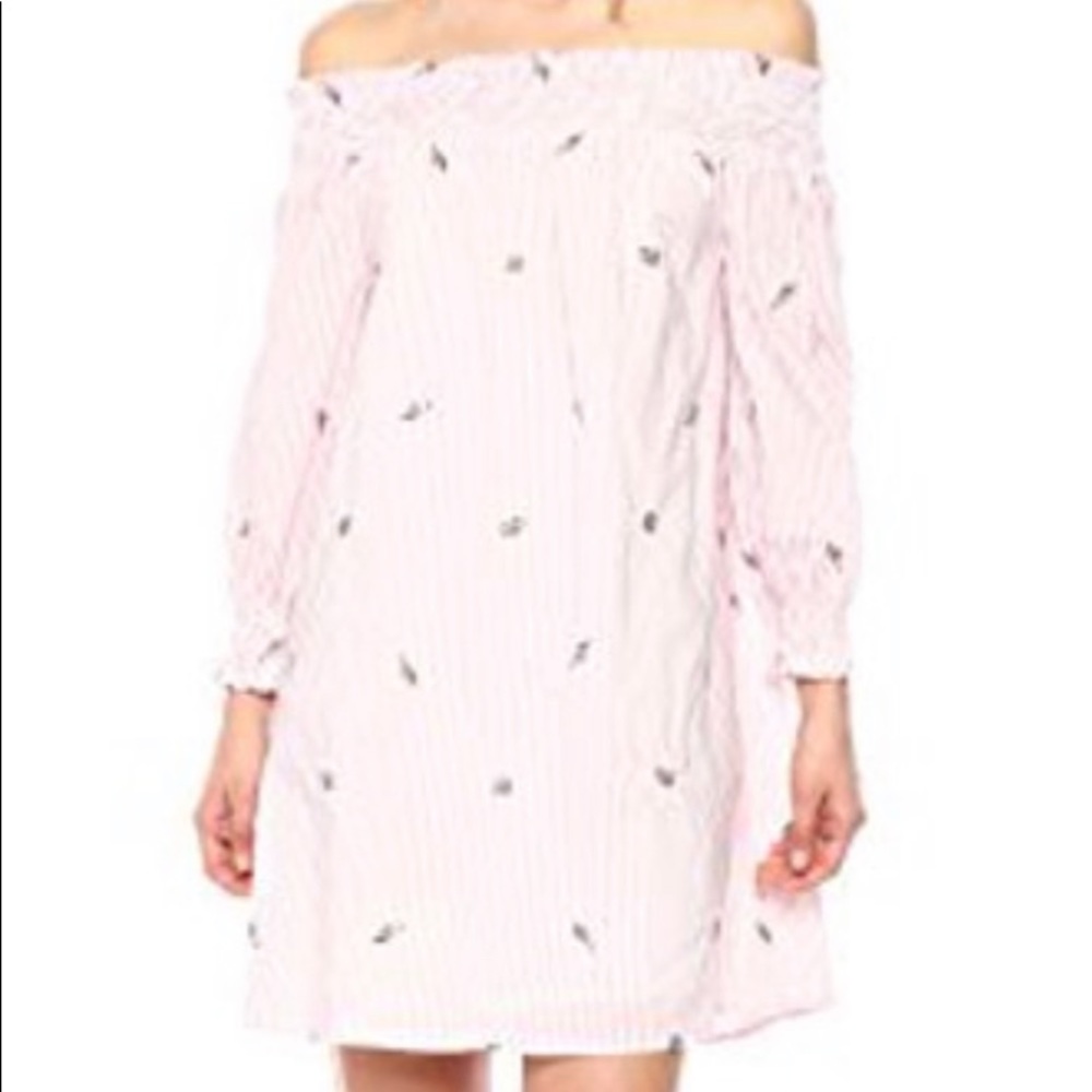 JOA Women's LACE UP Front Off The Shoulder Dress!